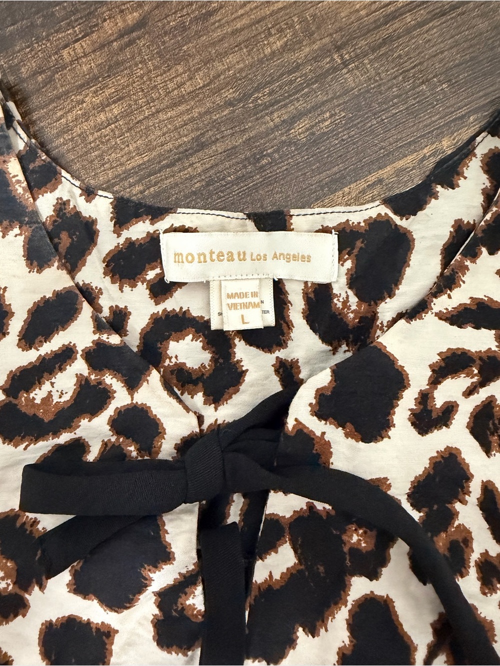Monteau Los Angeles • Leopard Blouse • Peplum • Large - Picture 3 of 5